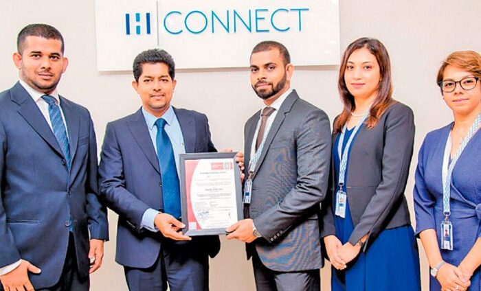 Award received at corporate event.